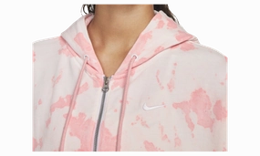 Full-zip Jersey Cloud-dye Hoodie Womens Style "Purple Pulse/White"