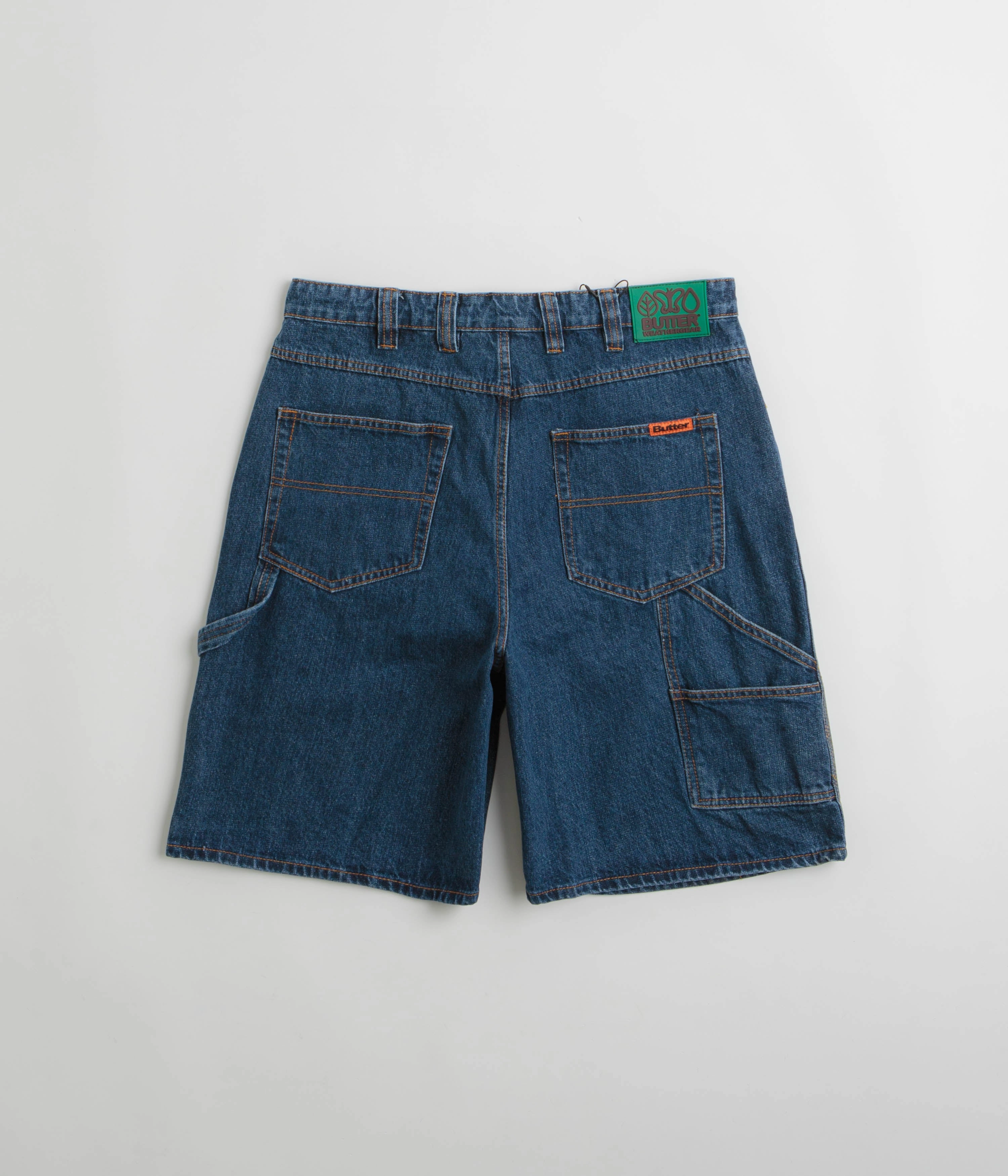 Odor Resistant Finish Butter Goods Weathergear Denim Shorts - Repaired Indigo