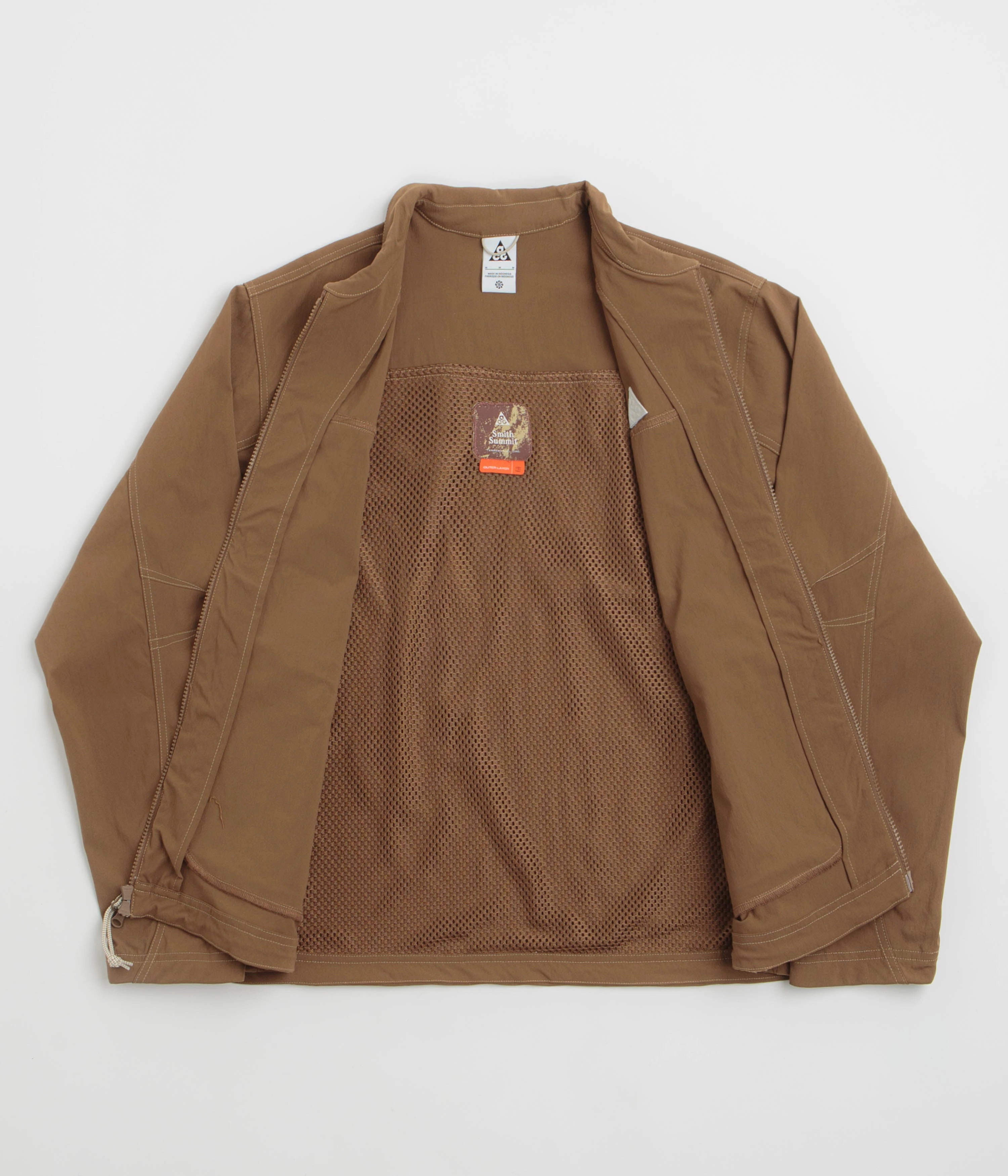 Tactile Response Fabric Nike ACG Smith Summit Jacket - Mosswood Brown / Light Khaki / Summit White