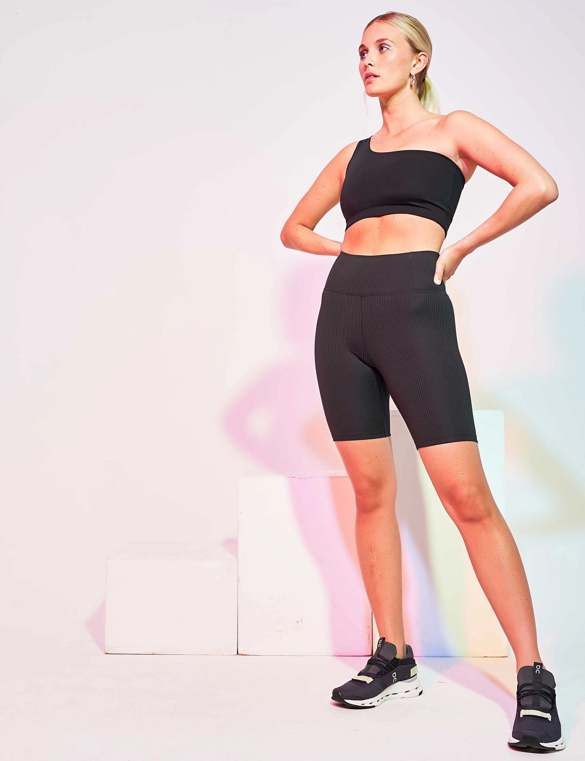 Bianca One Shoulder Bra - Black Wide Band