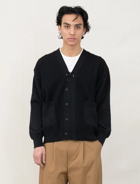Zip Cardigan (Black) UV Protective Low Profile Collar Design