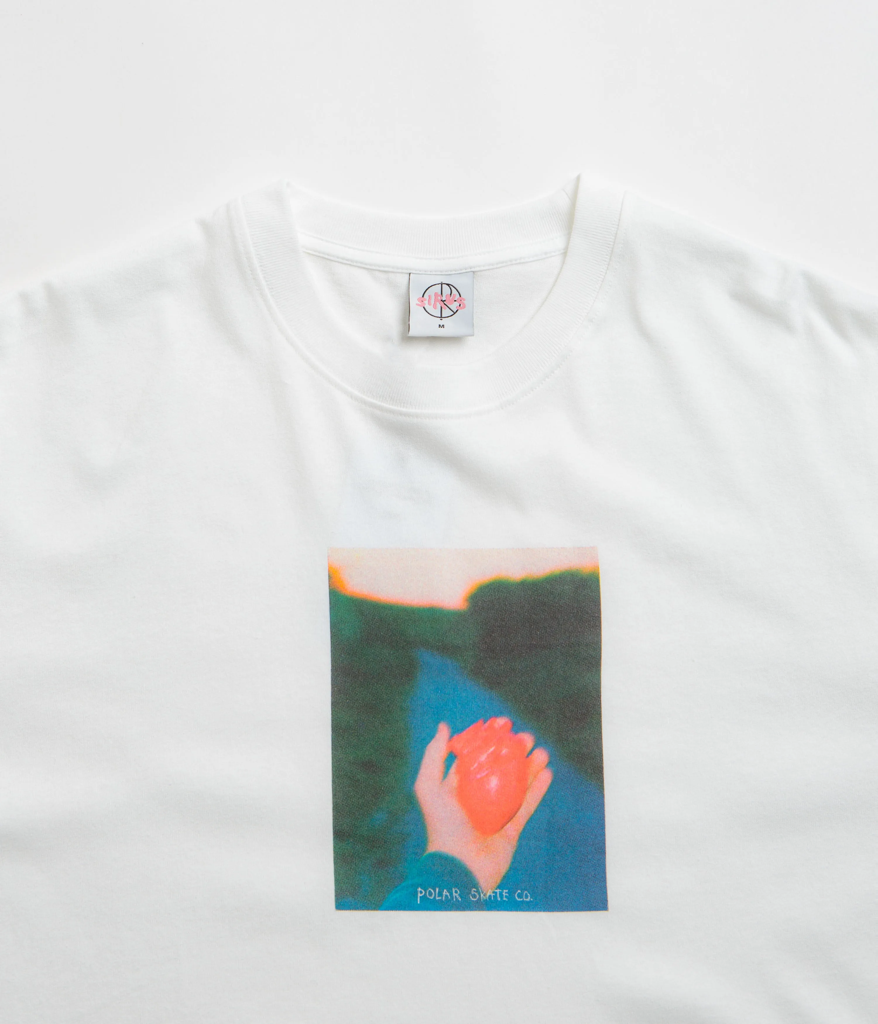Polar Heart in Hand T-Shirt - White polo shirt Breathable