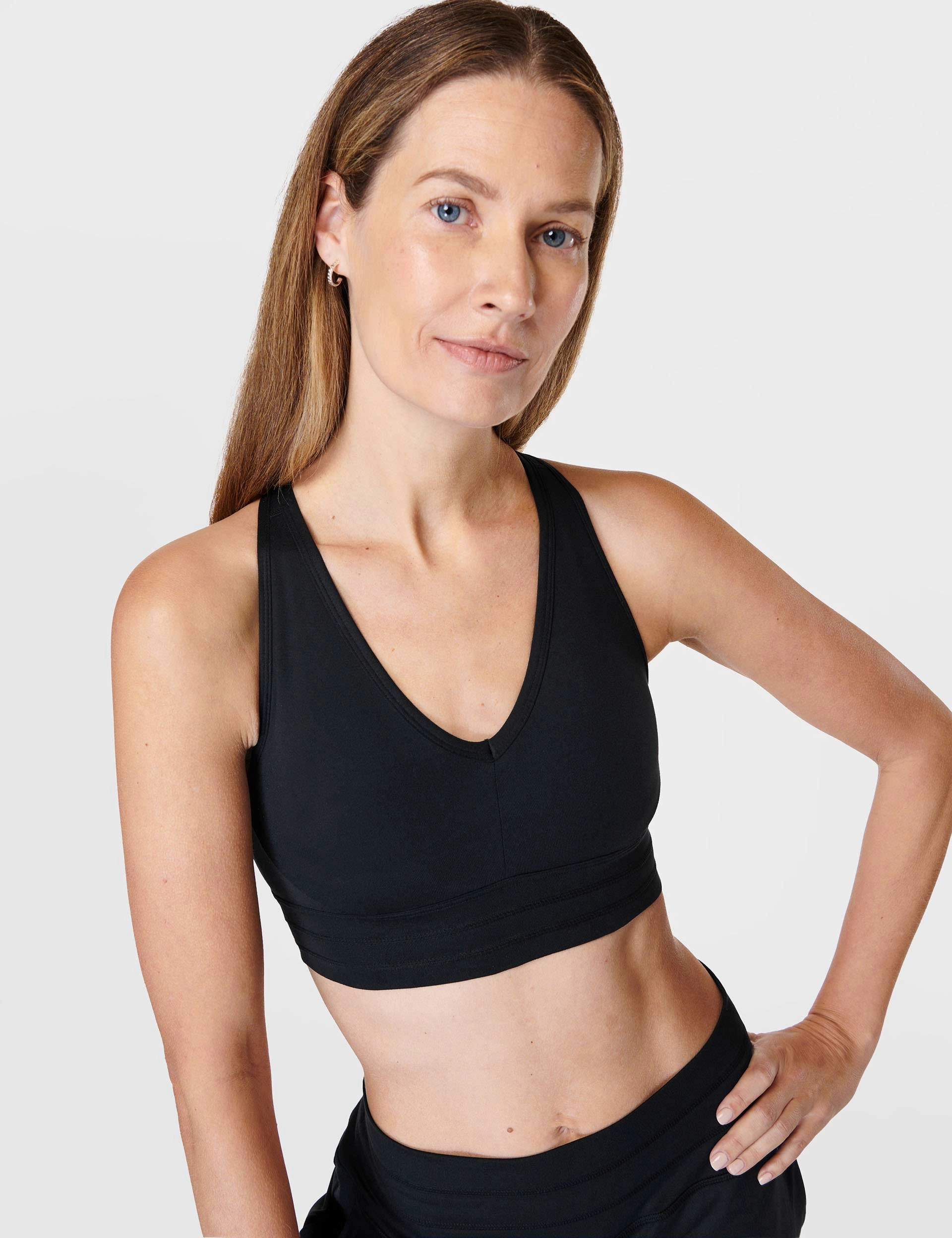 Gaia Yoga Bra - Black Hidden stitching