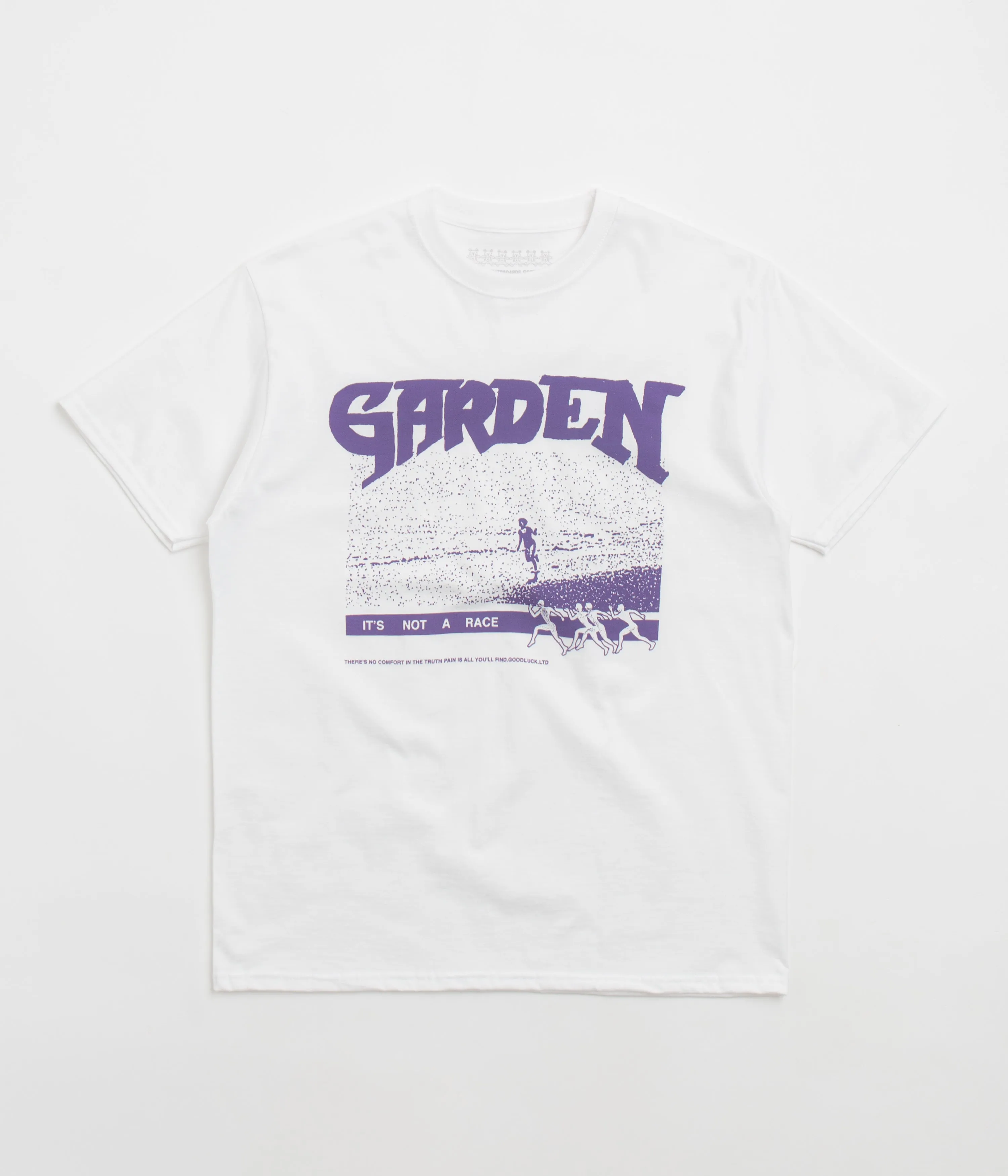budget-friendly Garden Not A Race T-Shirt - White / Purple