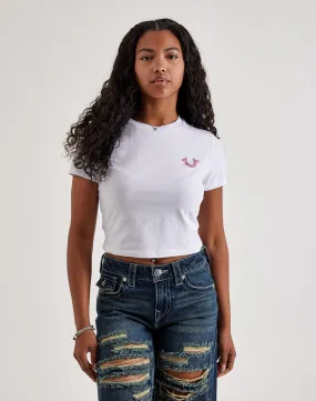 True Religion Crystal Buddha Baby Tee Crown Fit Style Mood