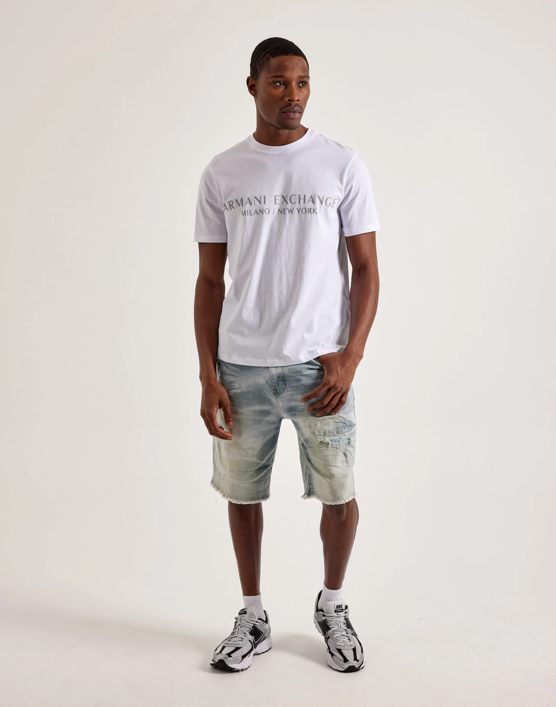 Armani Exchange Milano Logo Tee fresh start Flatlock stitching