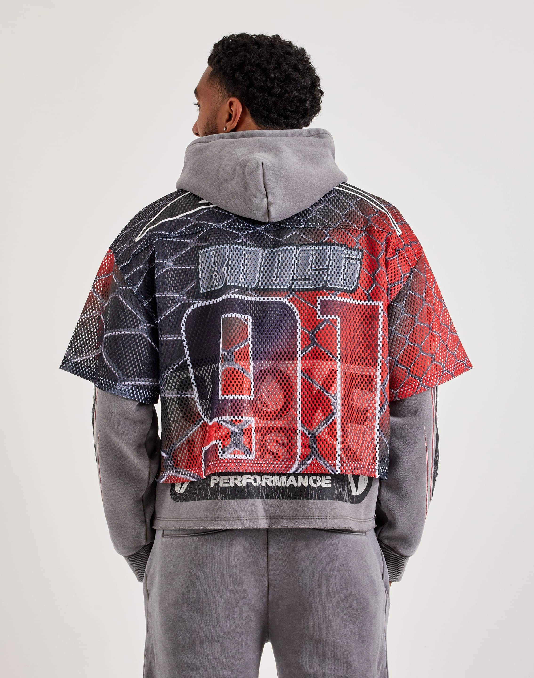 Smoke Rise Layered Fleece Sporty Jersey Hoodie Hero Mode