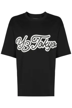 Wide Glow LayeredPaneling GFX YY SS TEE - BLACK