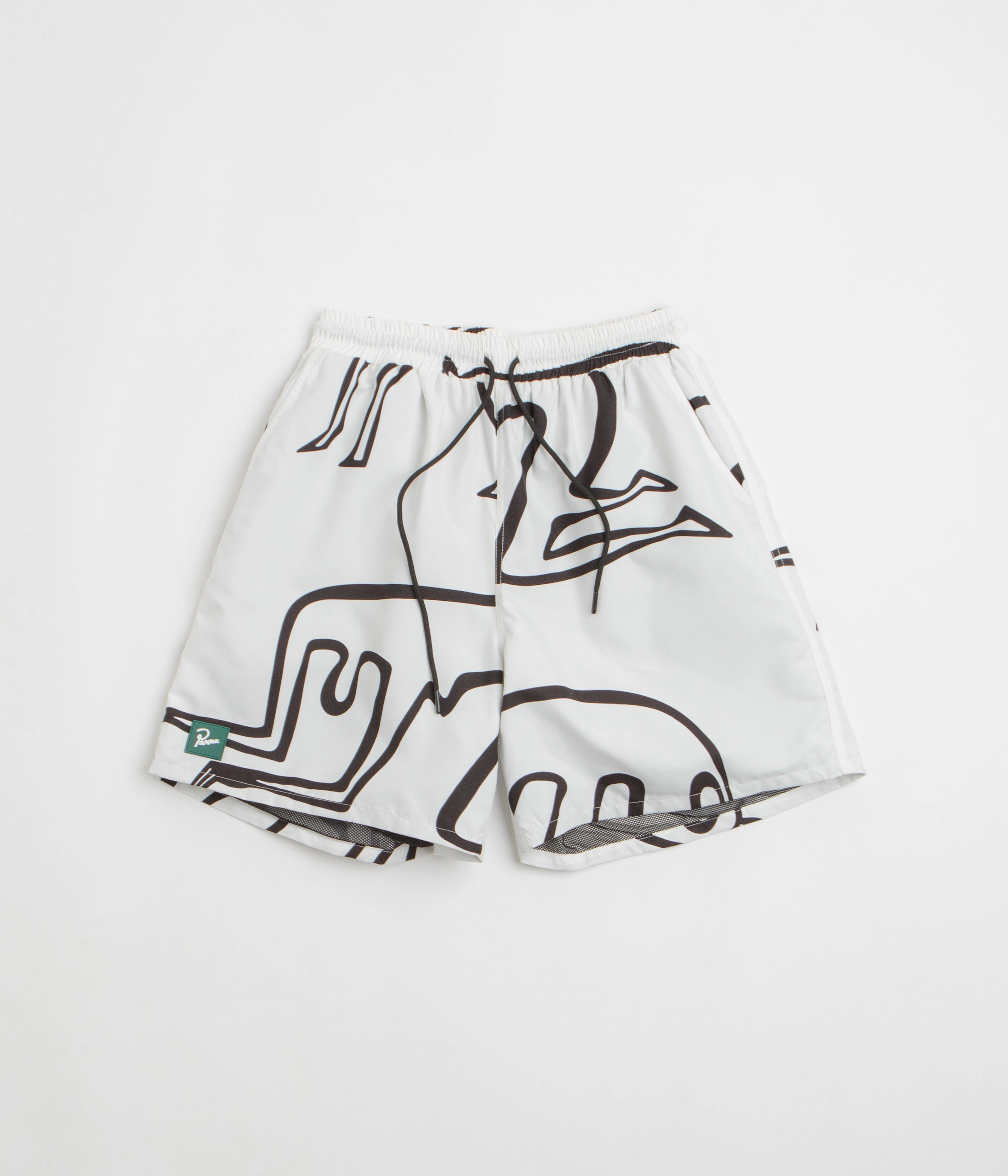 by Parra Yoga Walks Swim Shorts - White Playful Look