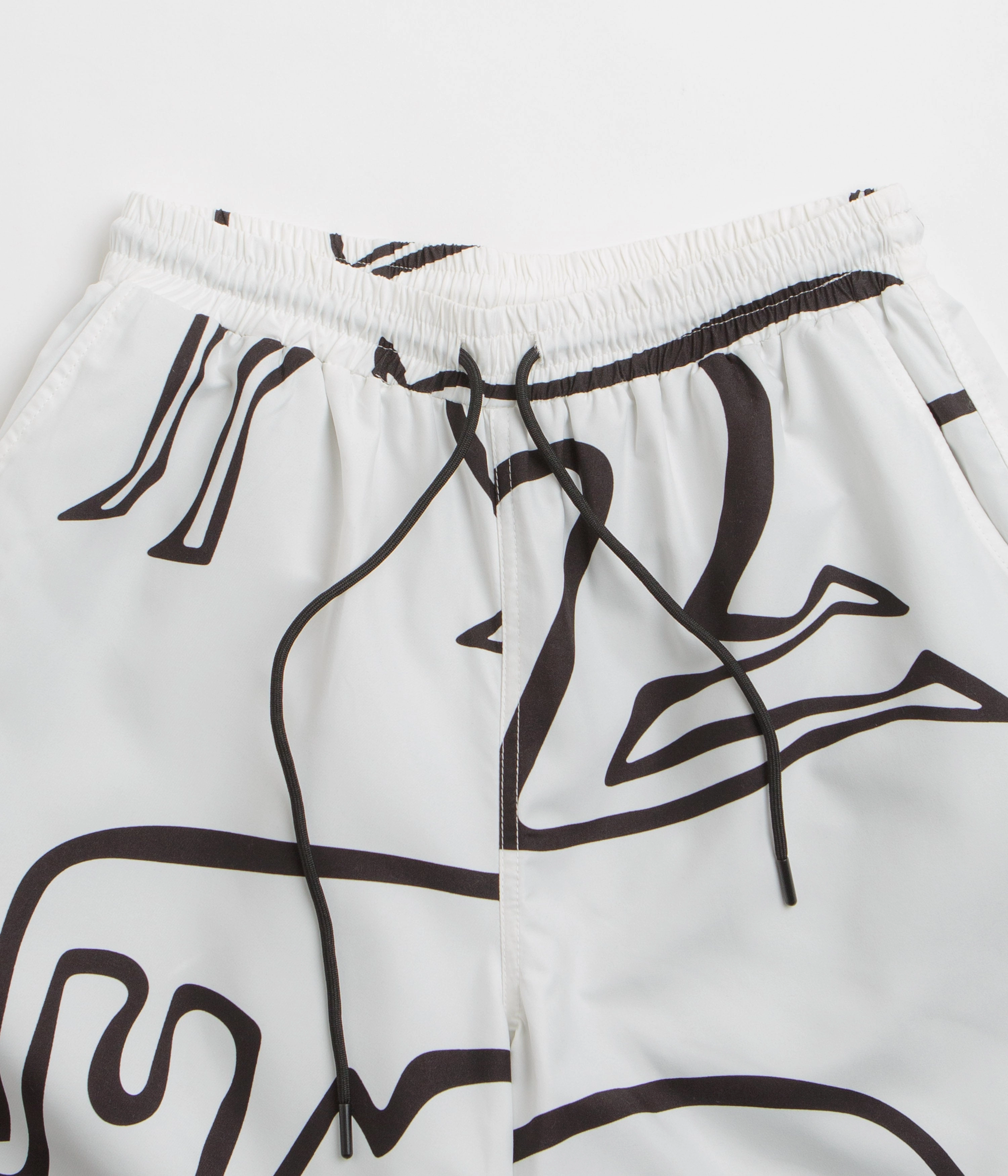 Fastening Closure by Parra Yoga Walks Swim Shorts - White