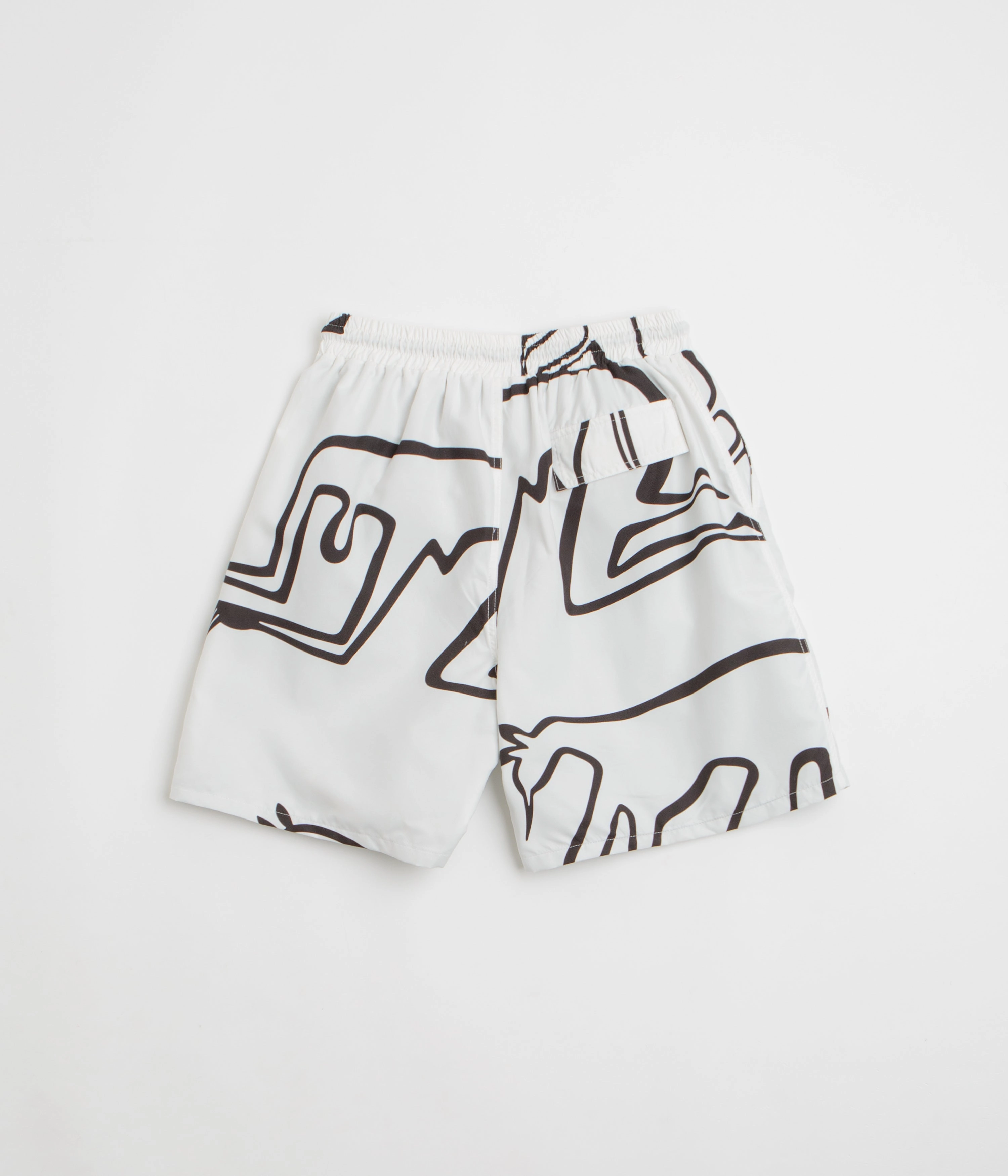 by Parra Yoga Walks Swim Shorts - White Double Stitched Seams Ventilated Mesh Panels