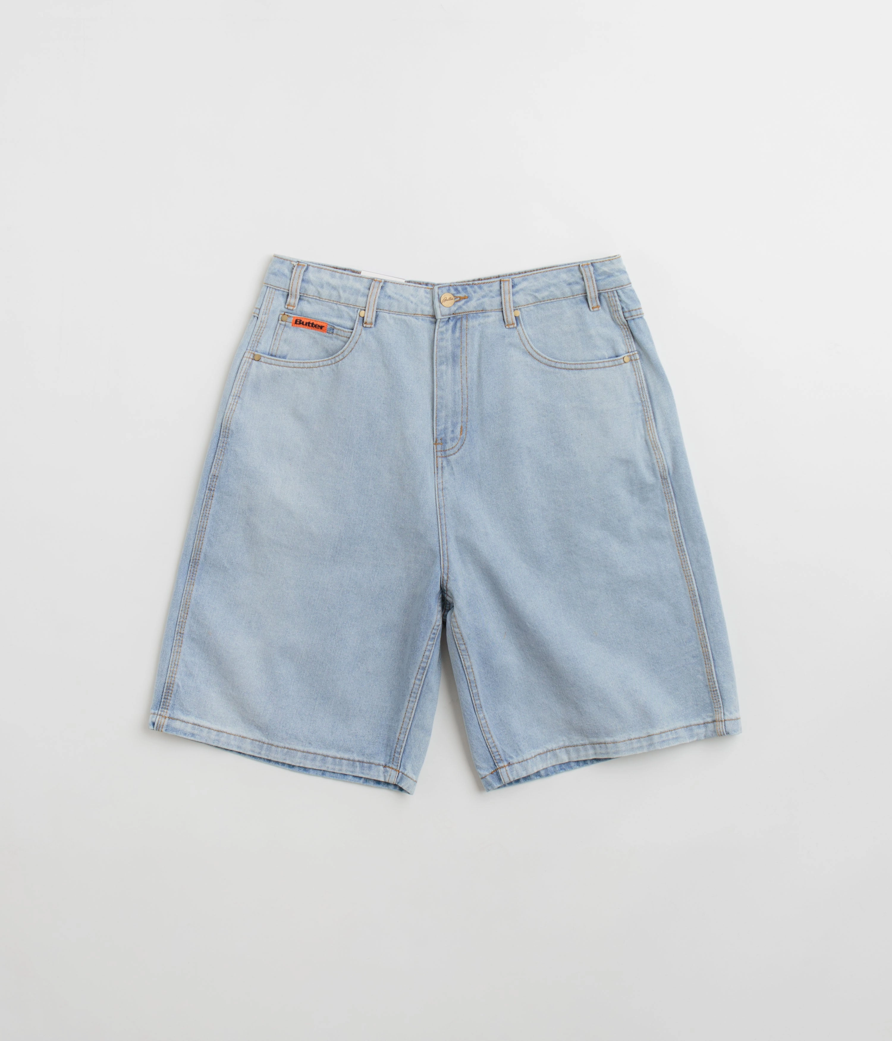 Butter Goods Baggy Denim Shorts - Light Blue dress shirt