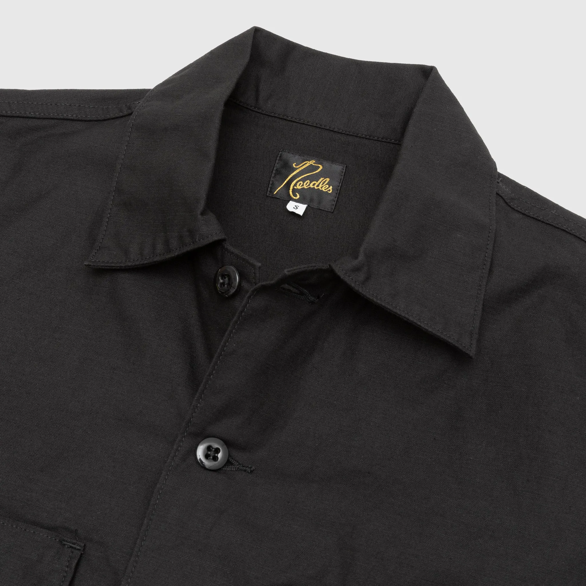 slim cut BACK SATEEN S/S FATIGUE SHIRT