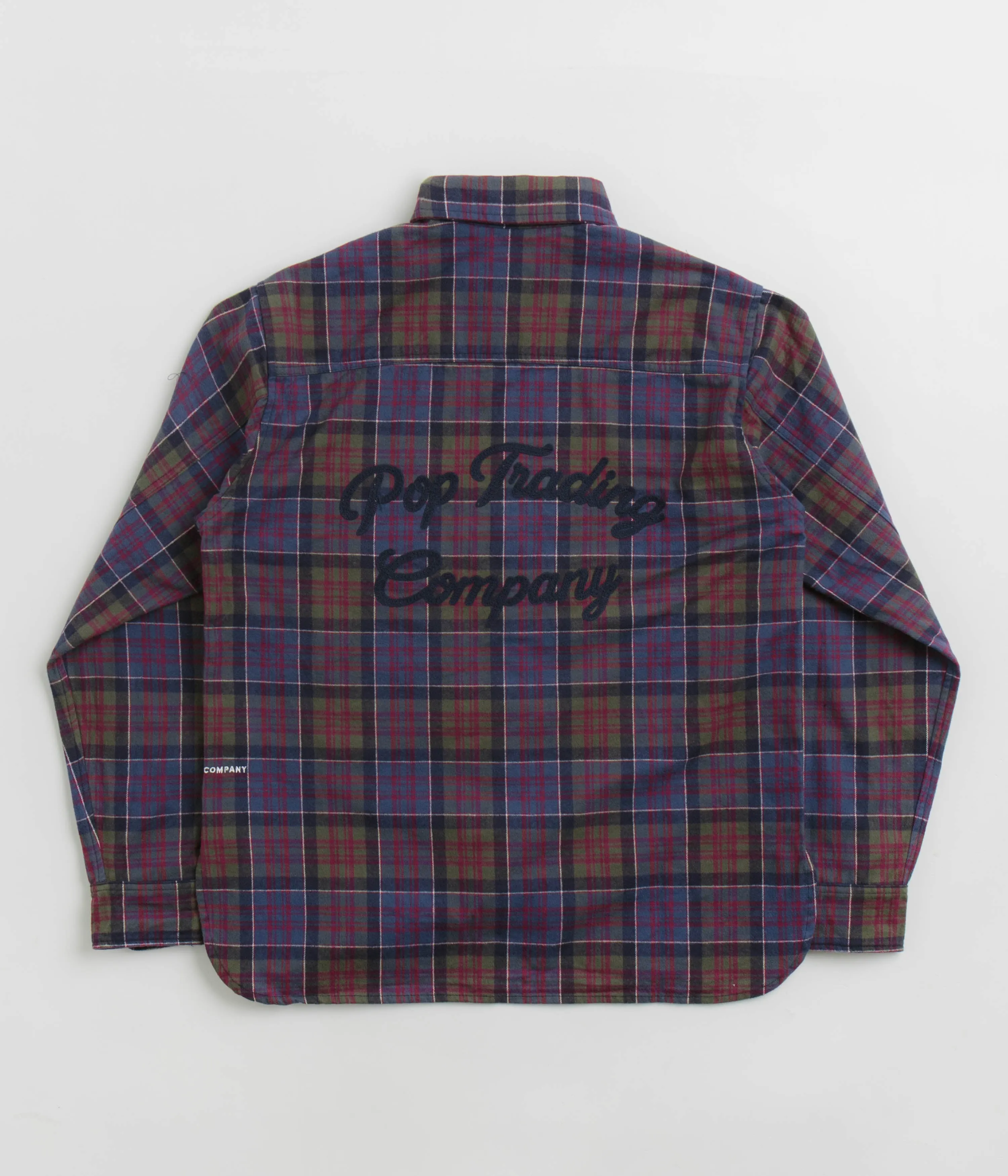 Layered Collar Pop Trading Company Flannel BD Shirt - Multicolour