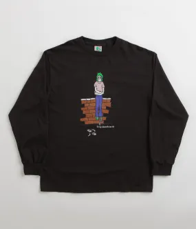 silk shirt Frog Broken Glasses Long Sleeve T-Shirt - Black