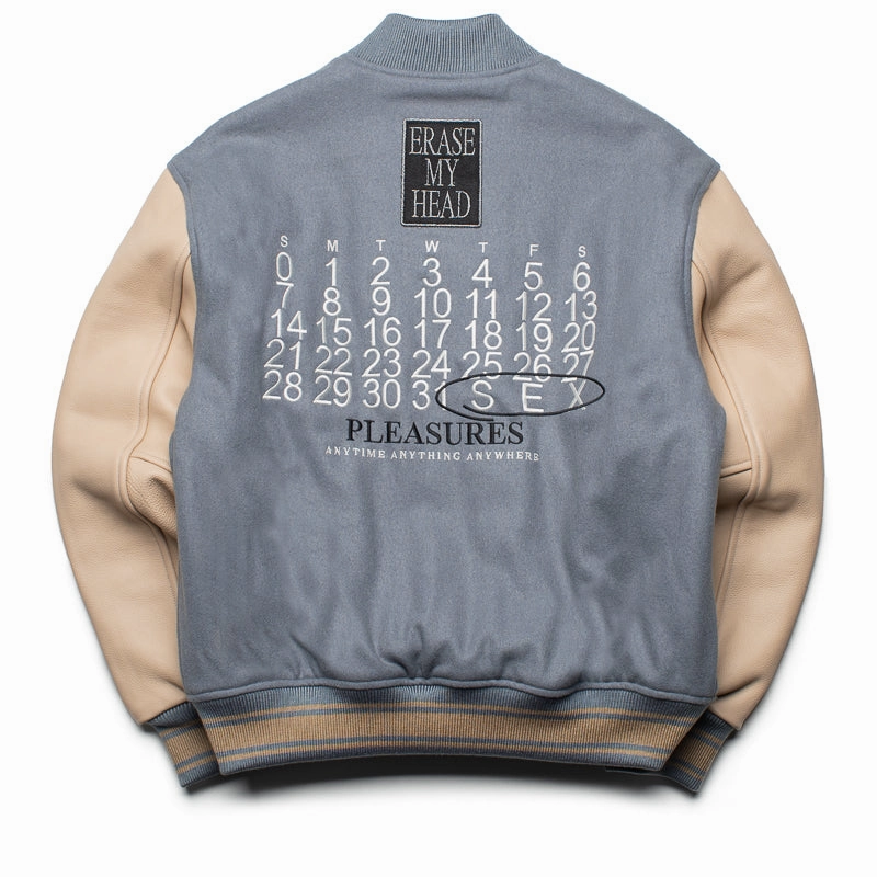 UltraLight Packable Design everyday staple Pleasures Calendar Varsity Jacket - Powder Blue