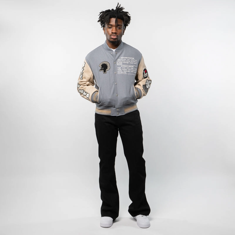 Pleasures Calendar Varsity Jacket - Powder Blue AbrasionResistant Edging Outdoor Use