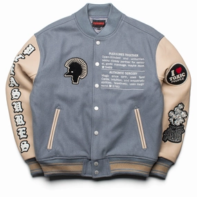 Hidden pockets Pleasures Calendar Varsity Jacket - Powder Blue