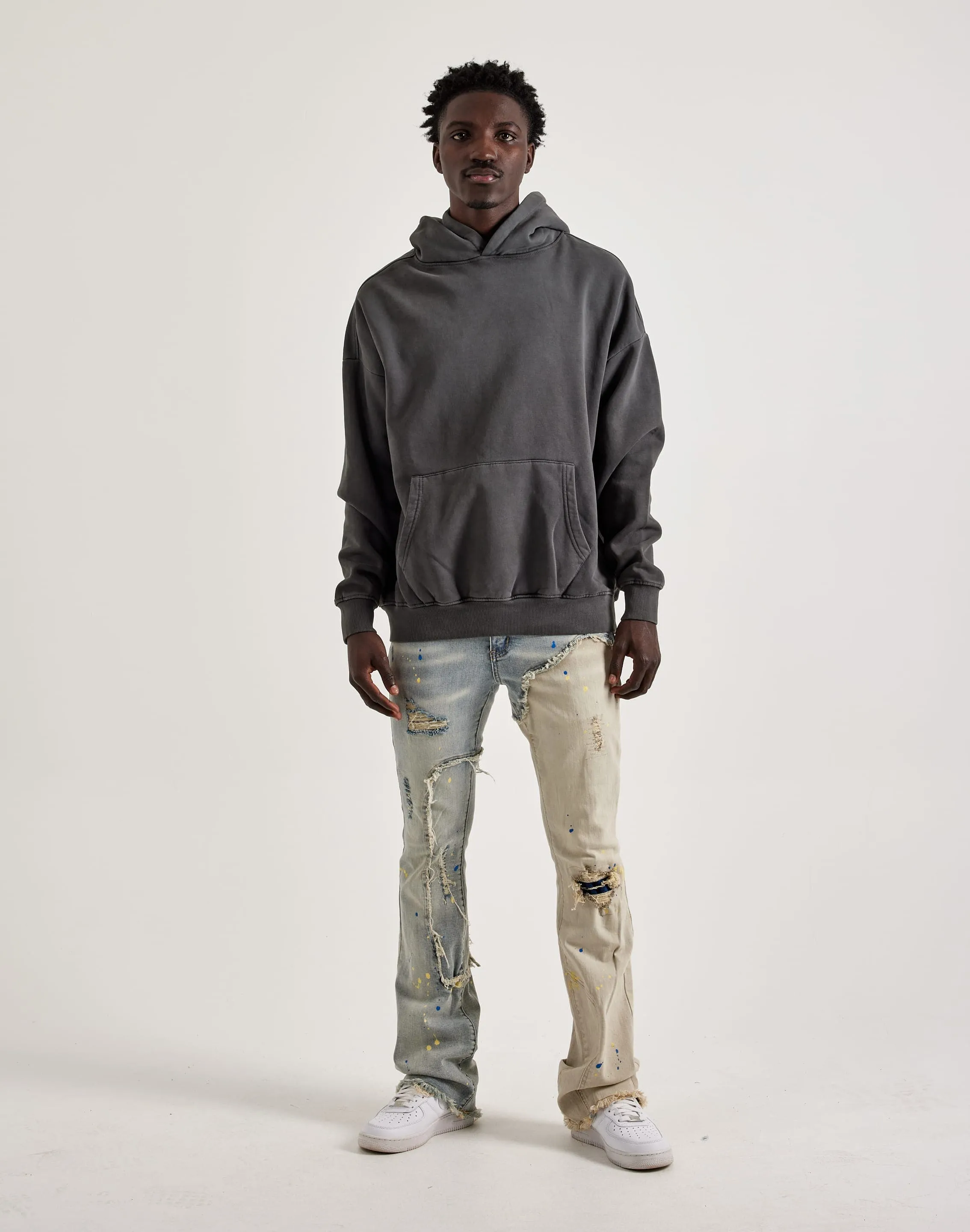 Joyful Mood Gneiss Sun-Dried Wash Drop Shoulder Hoodie