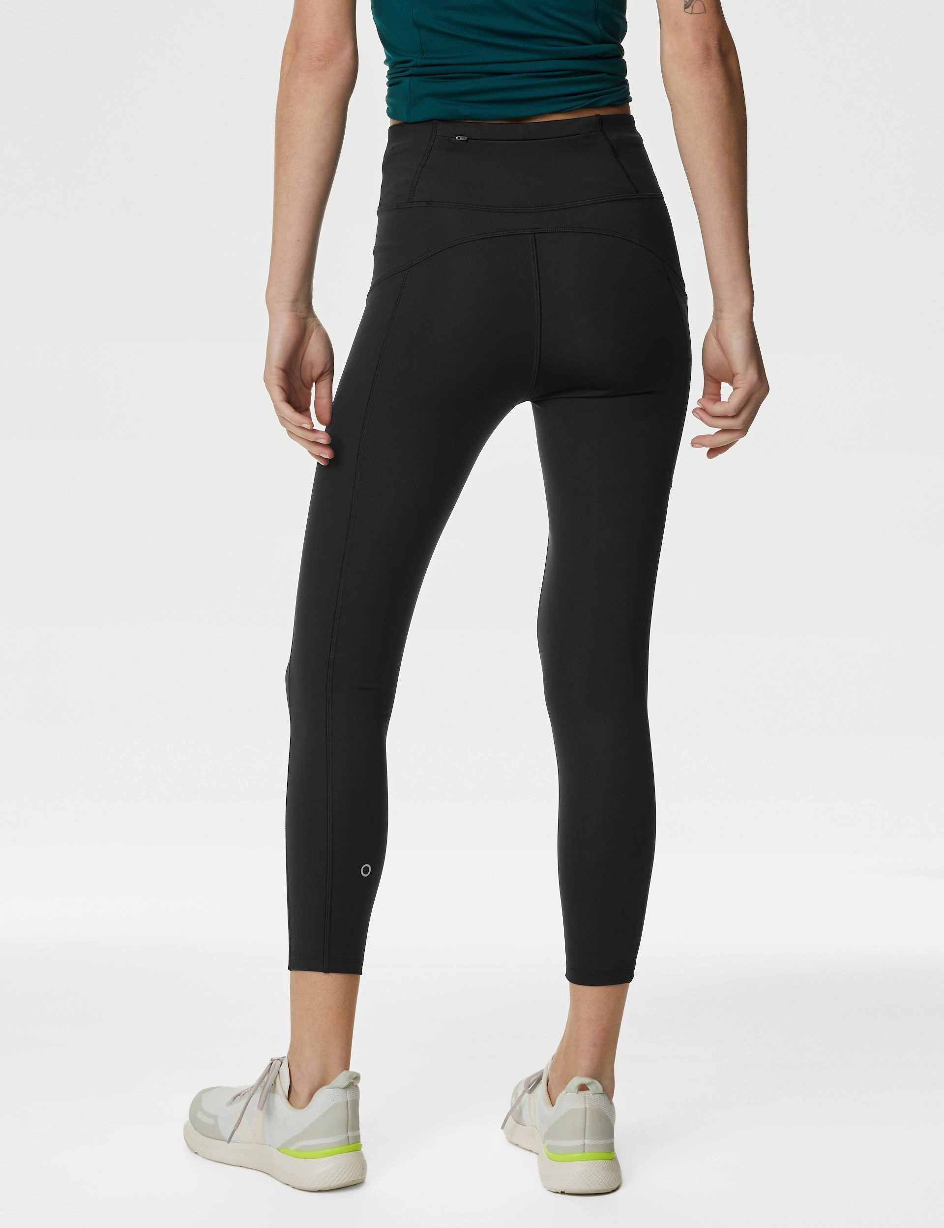 Go Move High Waisted 7/8 Gym Leggings - Black Moisture Wicking Active Lifestyle Home Lounge Fitness Lover