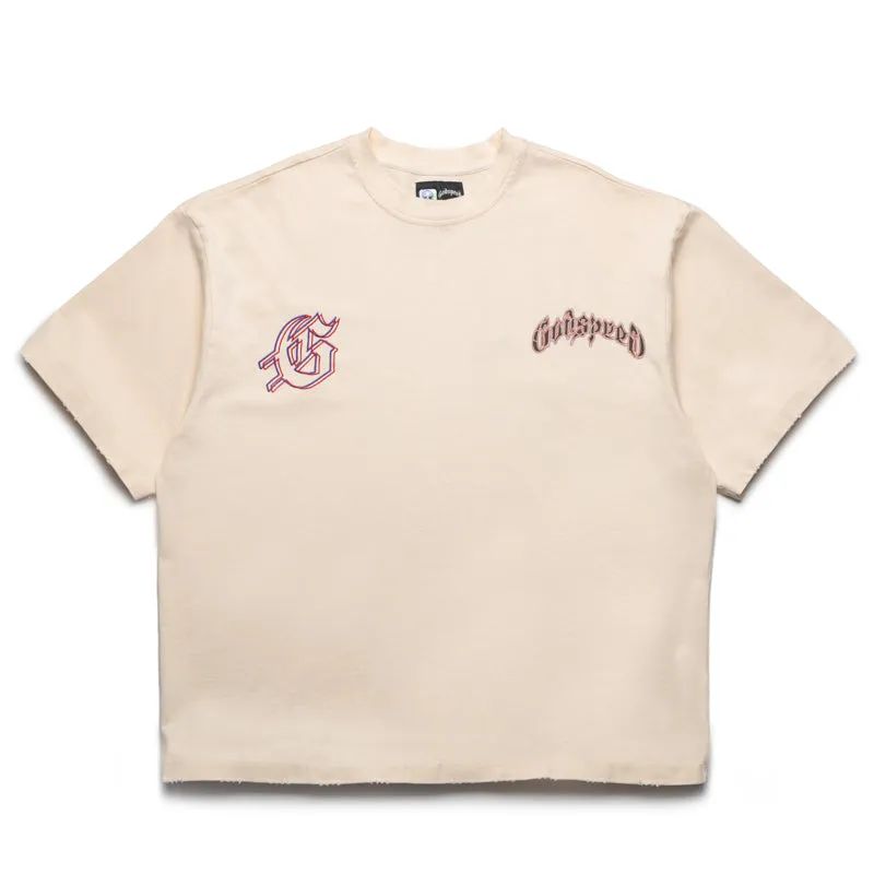 Recycled Material straight-leg pants silhouette Godspeed New York GSPD Run Club Tee - Bone