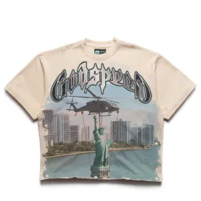 mass-produced anniversary Godspeed New York JFK To MIA Tee - Bone
