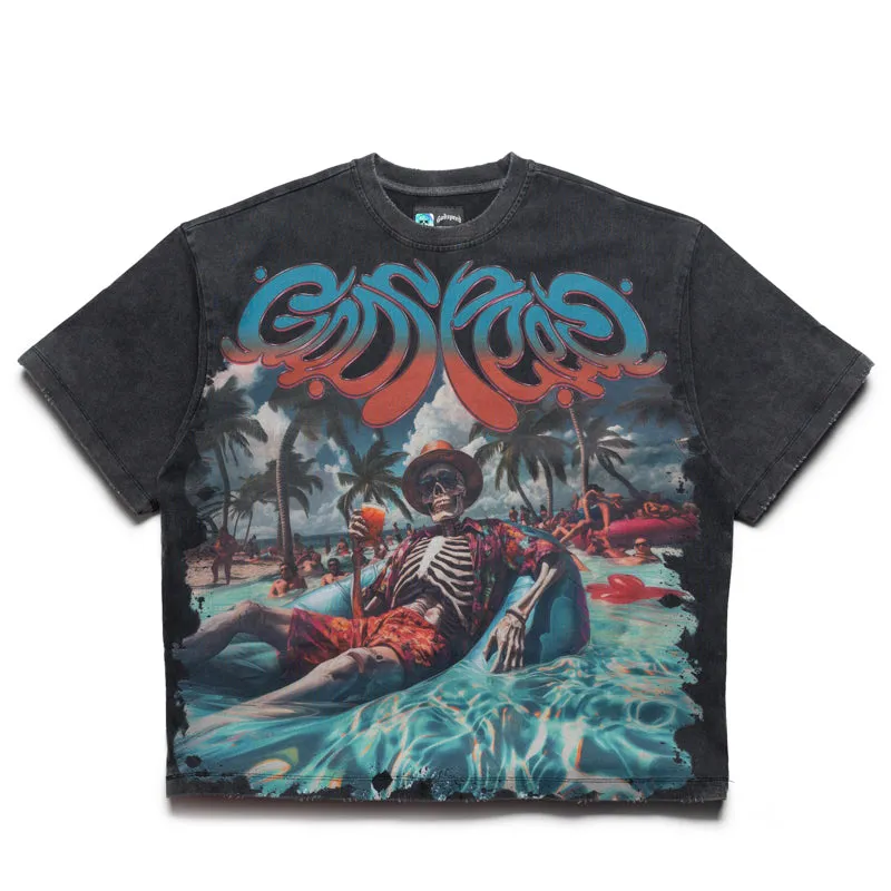 Minimalist Design Godspeed New York Pool Party Tee - Black