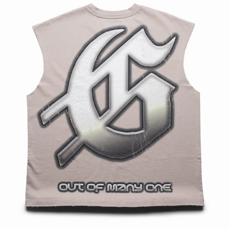 Godspeed New York Sunken Liberty 2 Sleeveless Tee - Slate Grey Bride Side Jewel tone