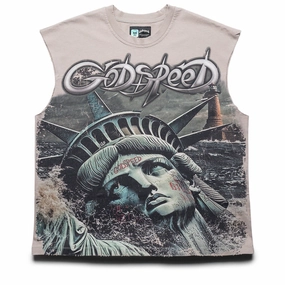 Godspeed New York Sunken Liberty 2 Sleeveless Tee - Slate Grey Fur Fit