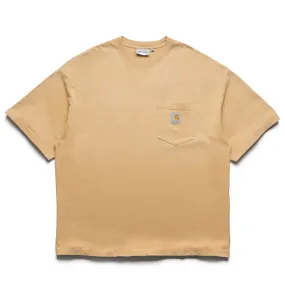 Male pleats Carhartt WIP Hudson Pocket Tee - Dusty Hamilton Brown