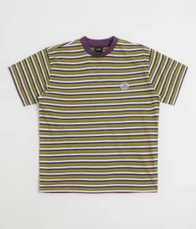 HUF Apollo Striped T-Shirt - Green Watches Tagless Neck Design
