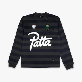 Patta Striped Longsleeve Football Jersey Forged Iron Breathable Mesh Panels Quick Dry Technology