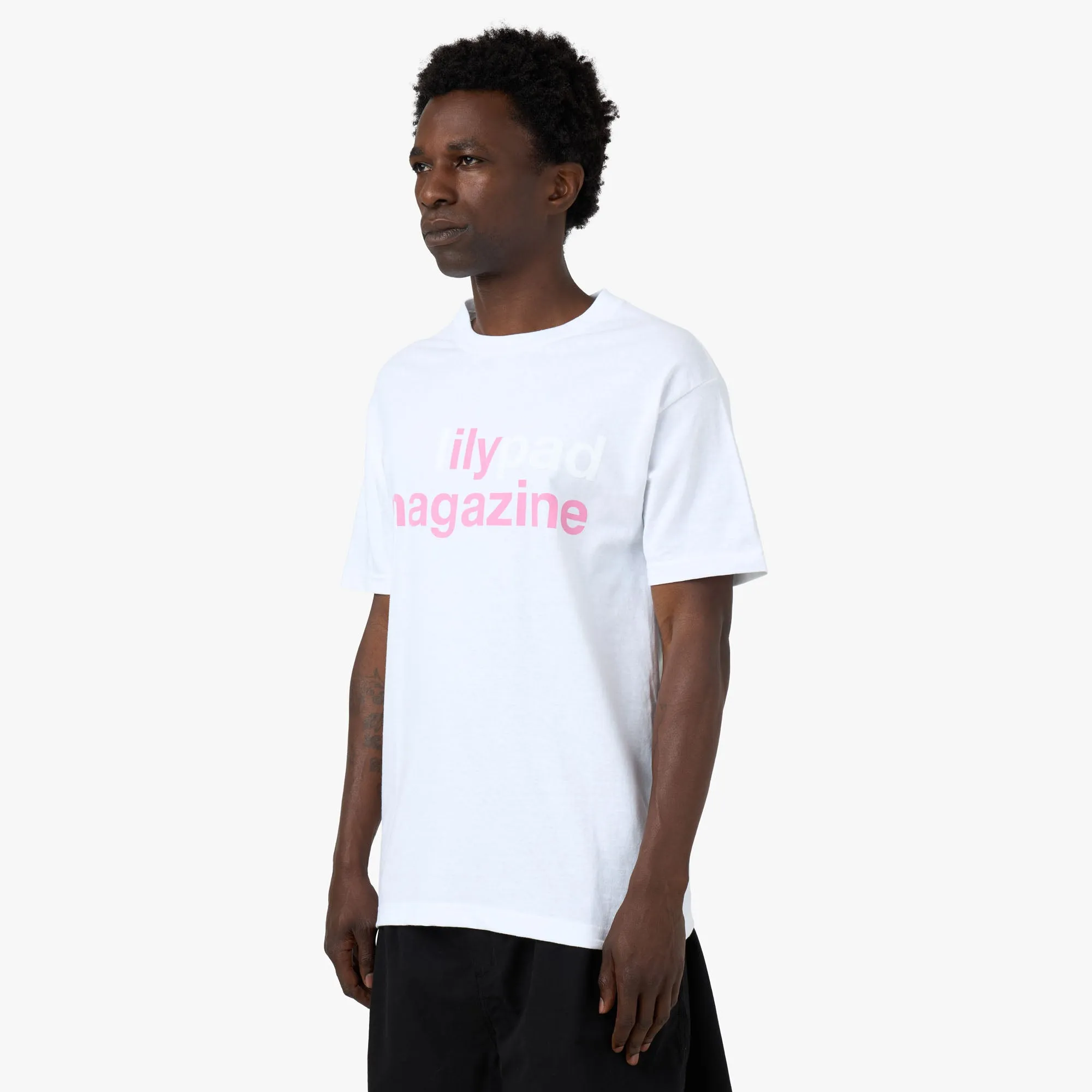 Cuffed hem one of a kind Lilypad Ily T-Shirt / White