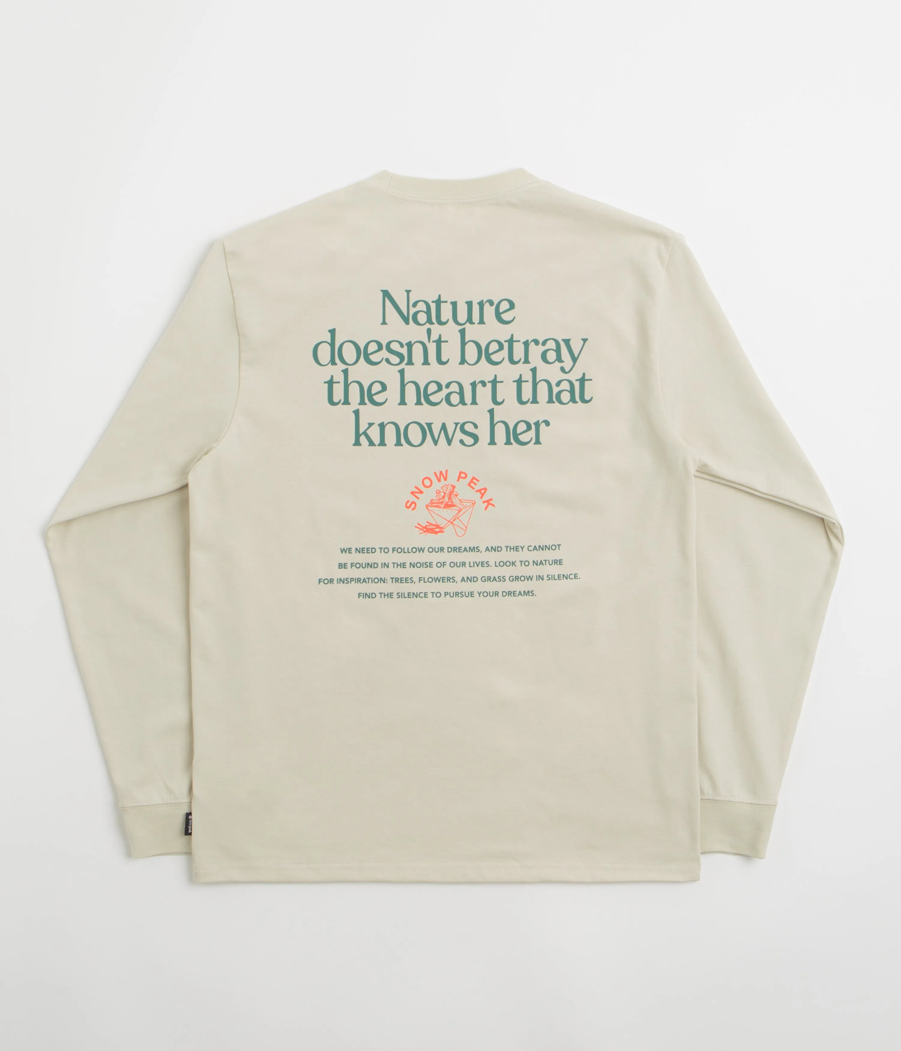 Snow Peak Living With Nature Long Sleeve T-Shirt - Ivory library venue