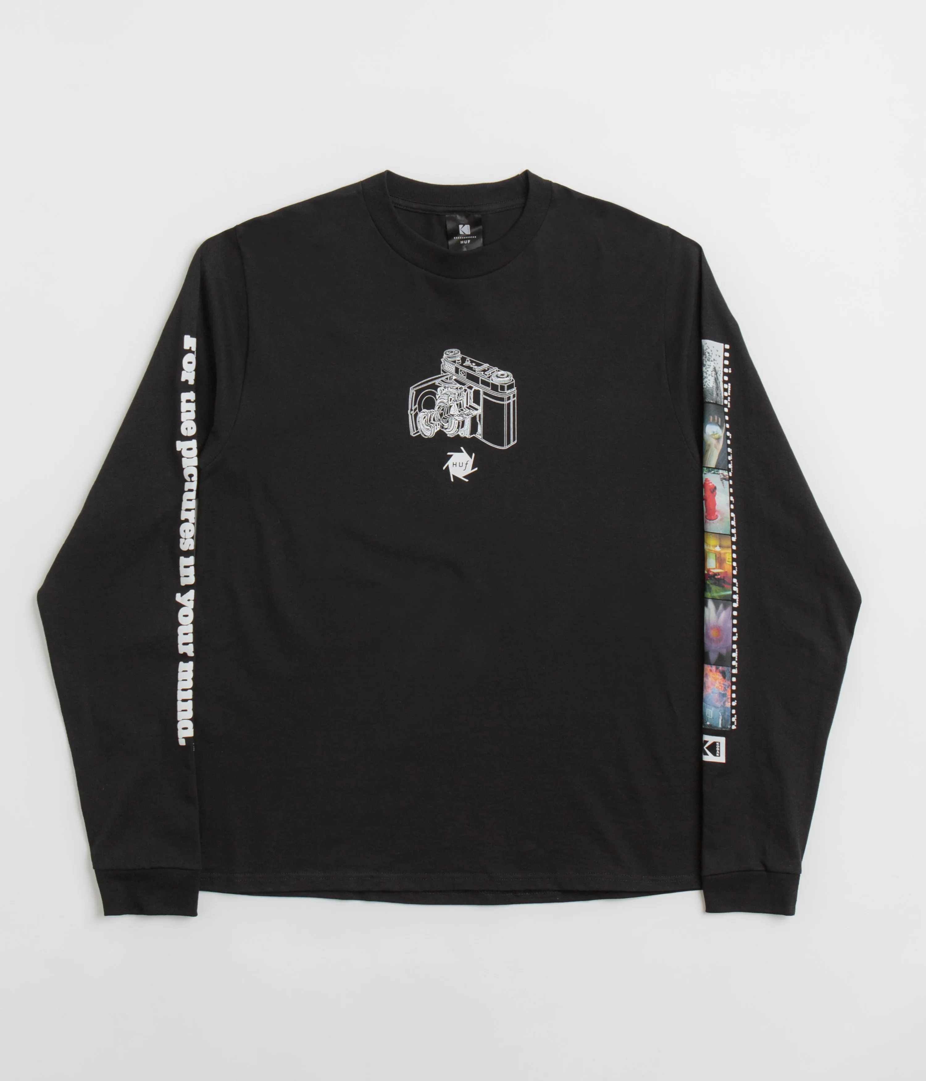 HUF x Kodak Inner Vision Long Sleeve T-Shirt - Black denim shorts silhouette RV park