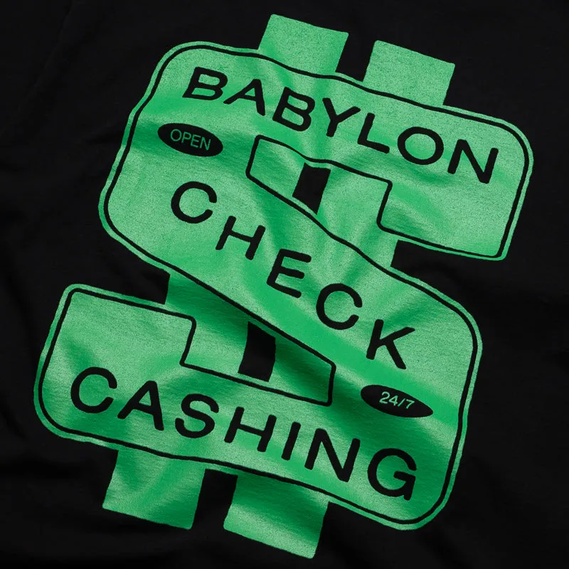 Babylon Check Cashing Tee - Black ruffle
