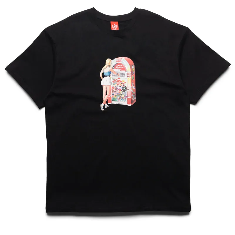 train event Snowy day Ice Cream Juke Tee - Black