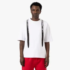 4YE Trompe L'Oeil Durag Tee / White raw hem Outdoor Clothing