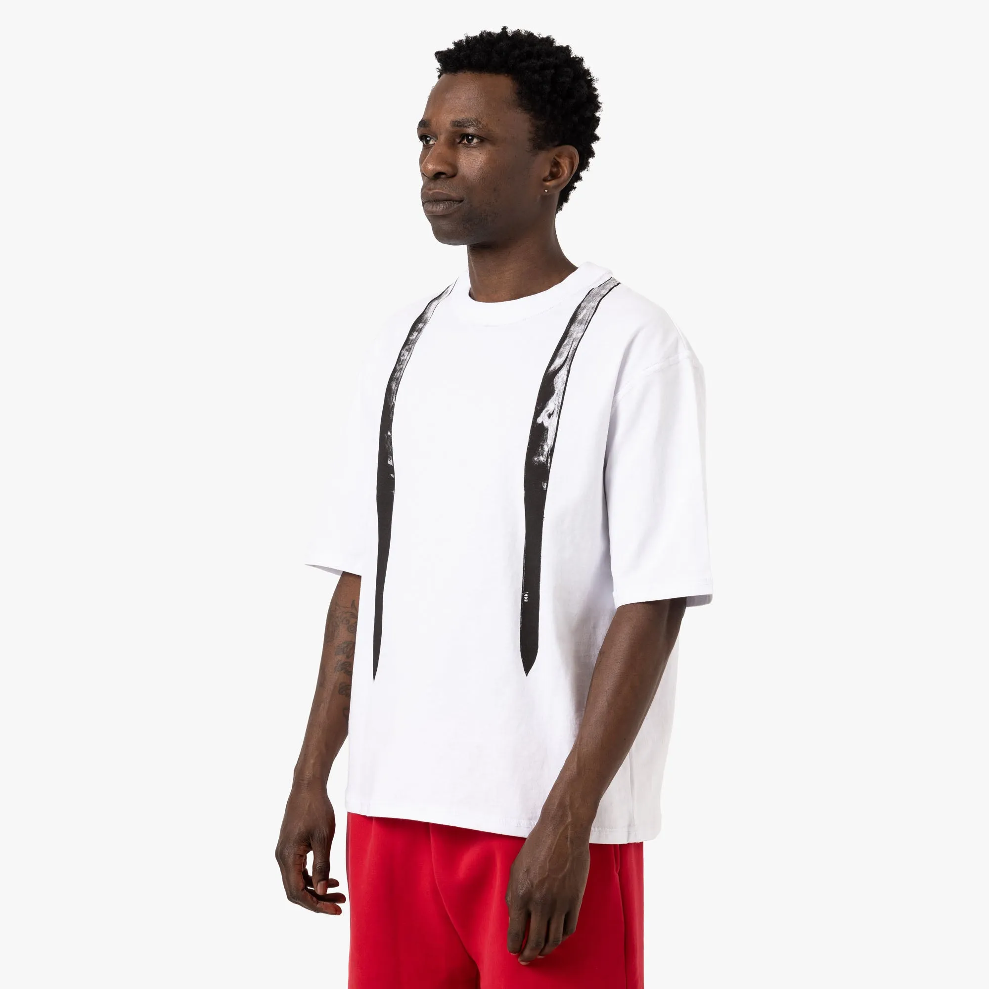 4YE Trompe L'Oeil Durag Tee / White custom size Curvy Fit
