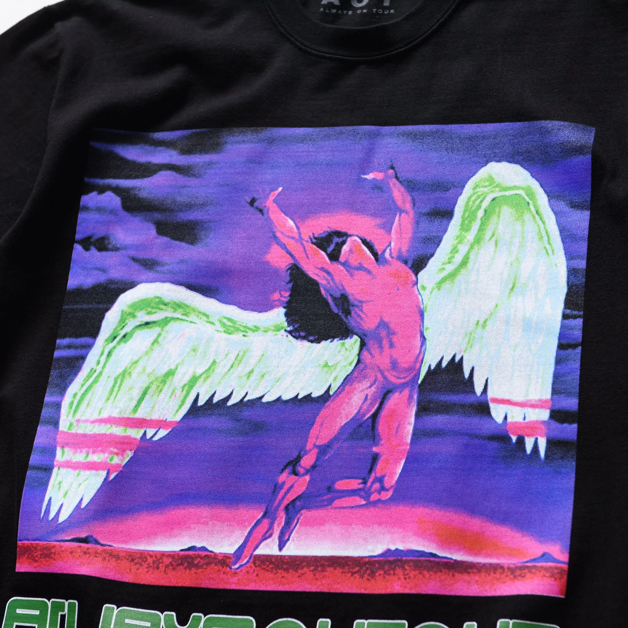 Always On Tour Fallen Angel Tee - Black Zipped