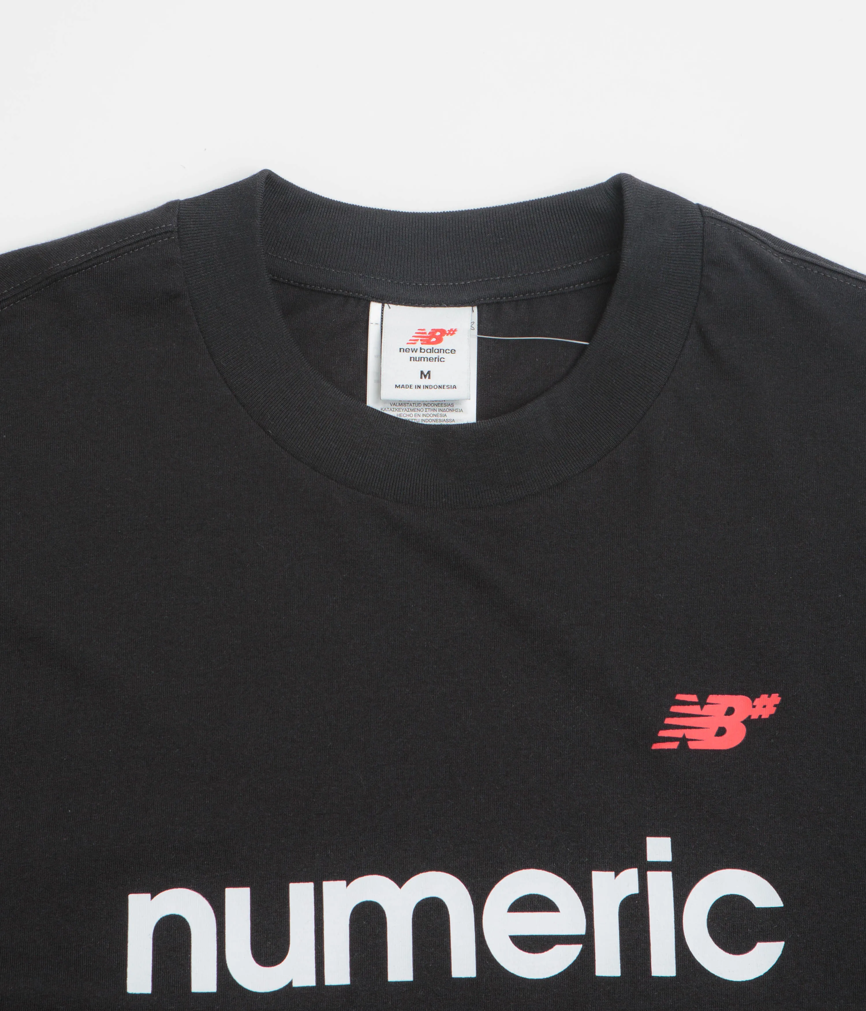 New Balance Numeric Linear Logo T-Shirt - Black Patch Tassel accents
