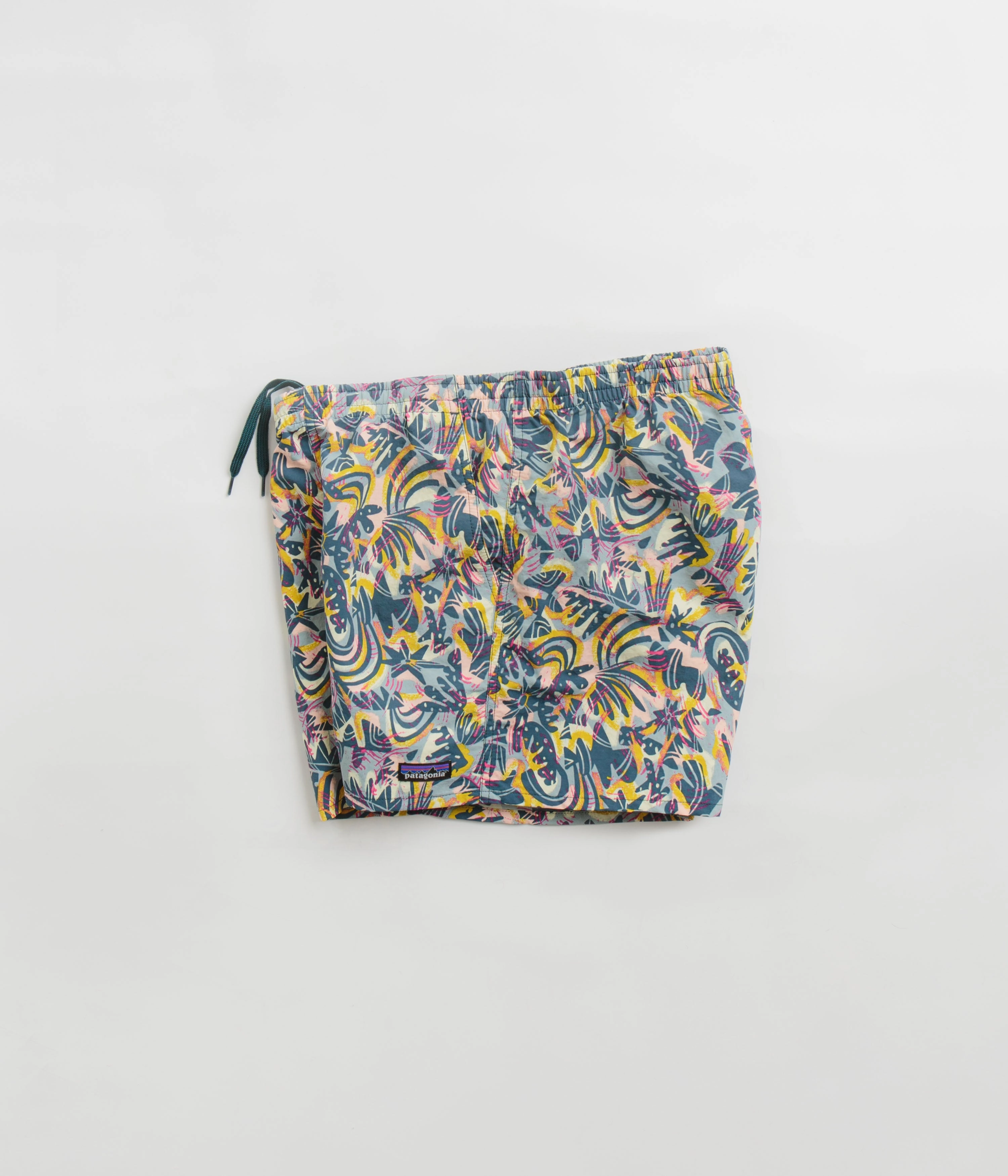 winter shorts Compression Lining Patagonia Womens Baggies 5" Shorts - Wild Botanist: Tidal Teal