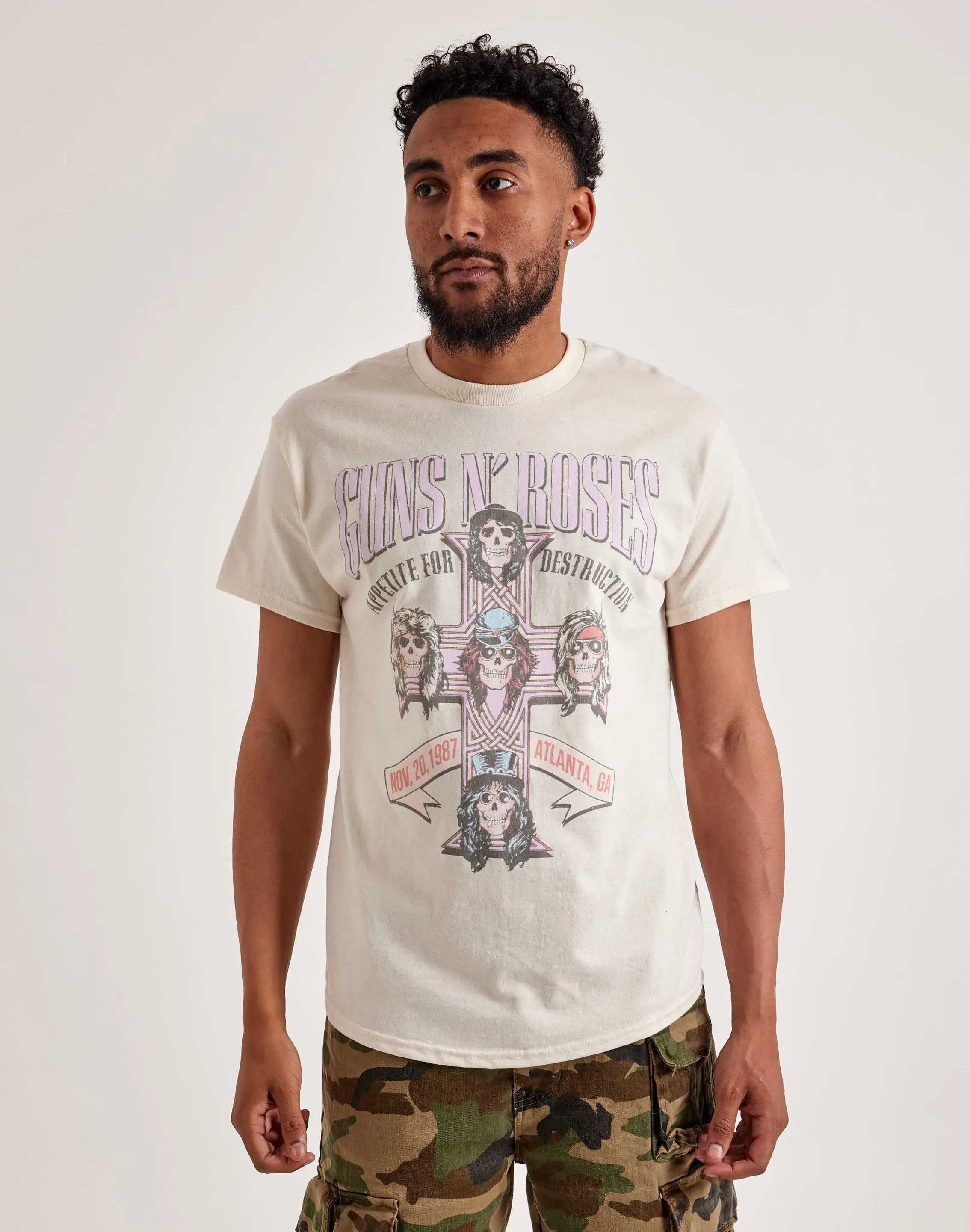 DoubleLayered Structure Free Fit Goodie Two Sleeves Guns N' Roses Tee
