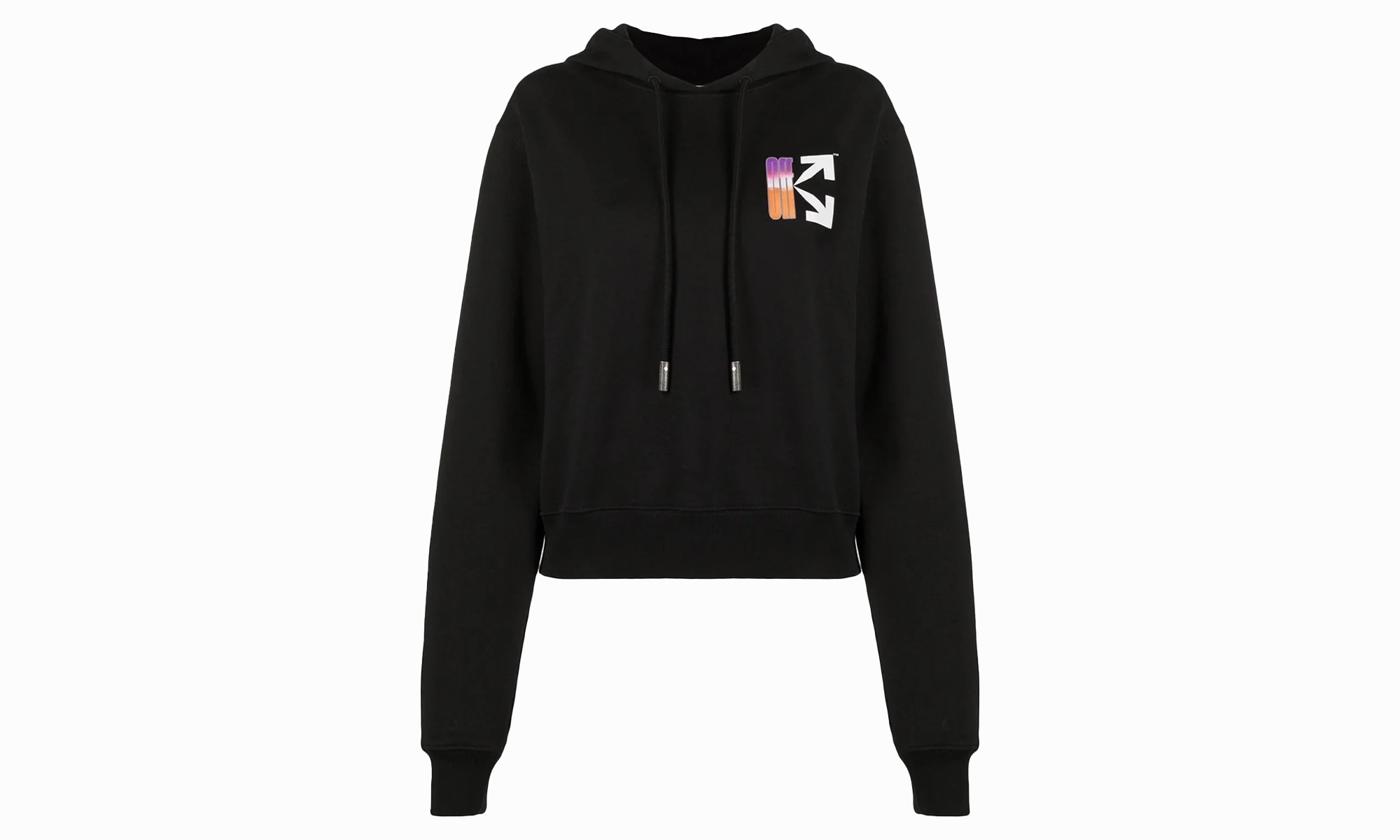 Gradient Crop Hoodie Wmns "Black / Multi"