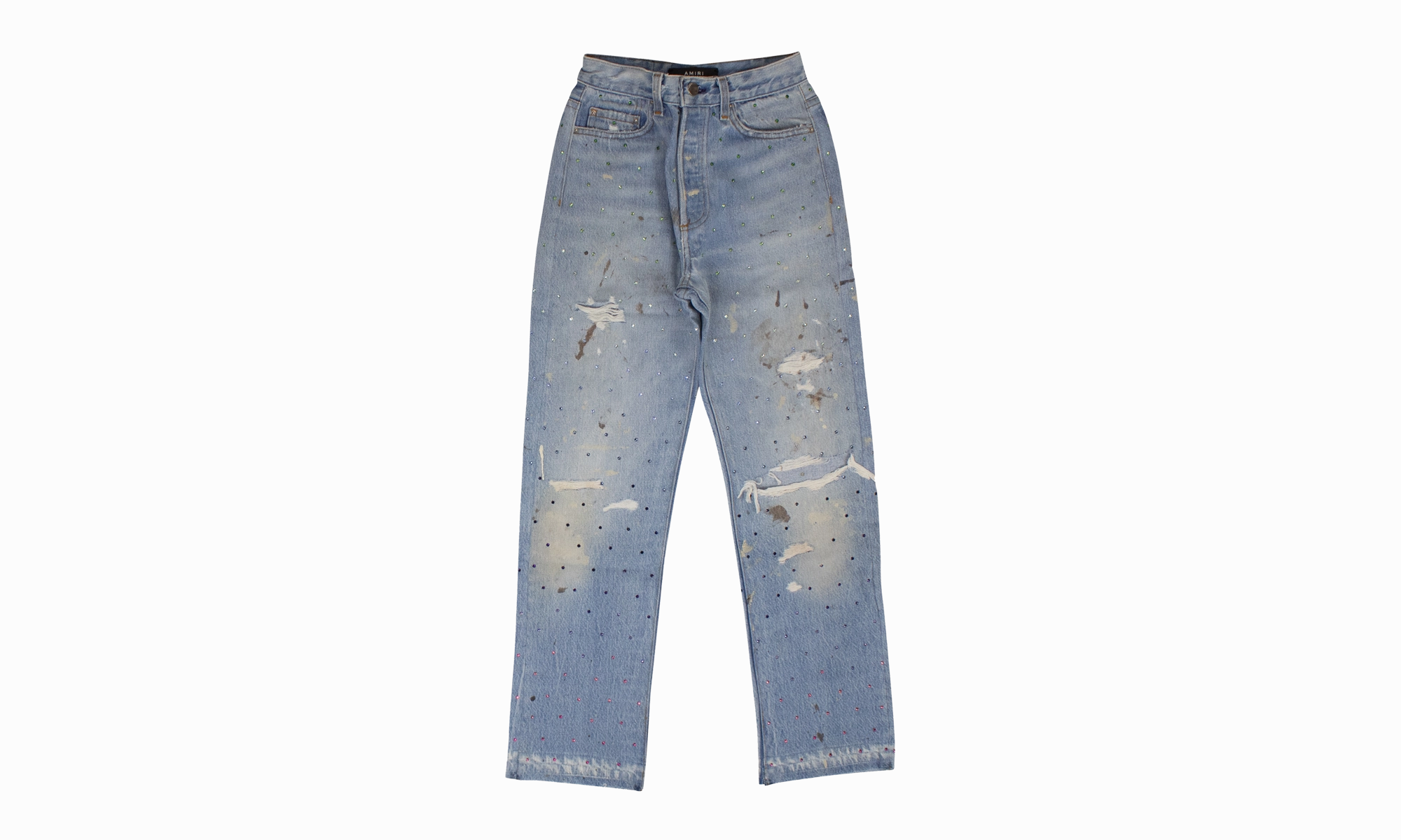 Gradient Crystal Recon Denim Jeans "Blue" Loose High Quality Morning Stroll Contemporary Vibe
