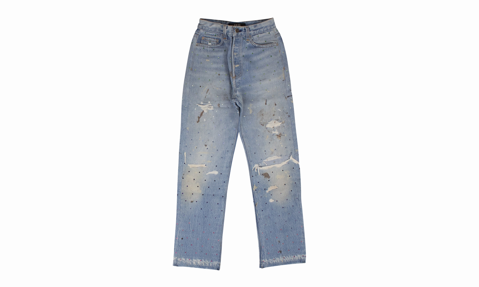 High Durability Thread Gradient Crystal Recon Denim Jeans "Blue"