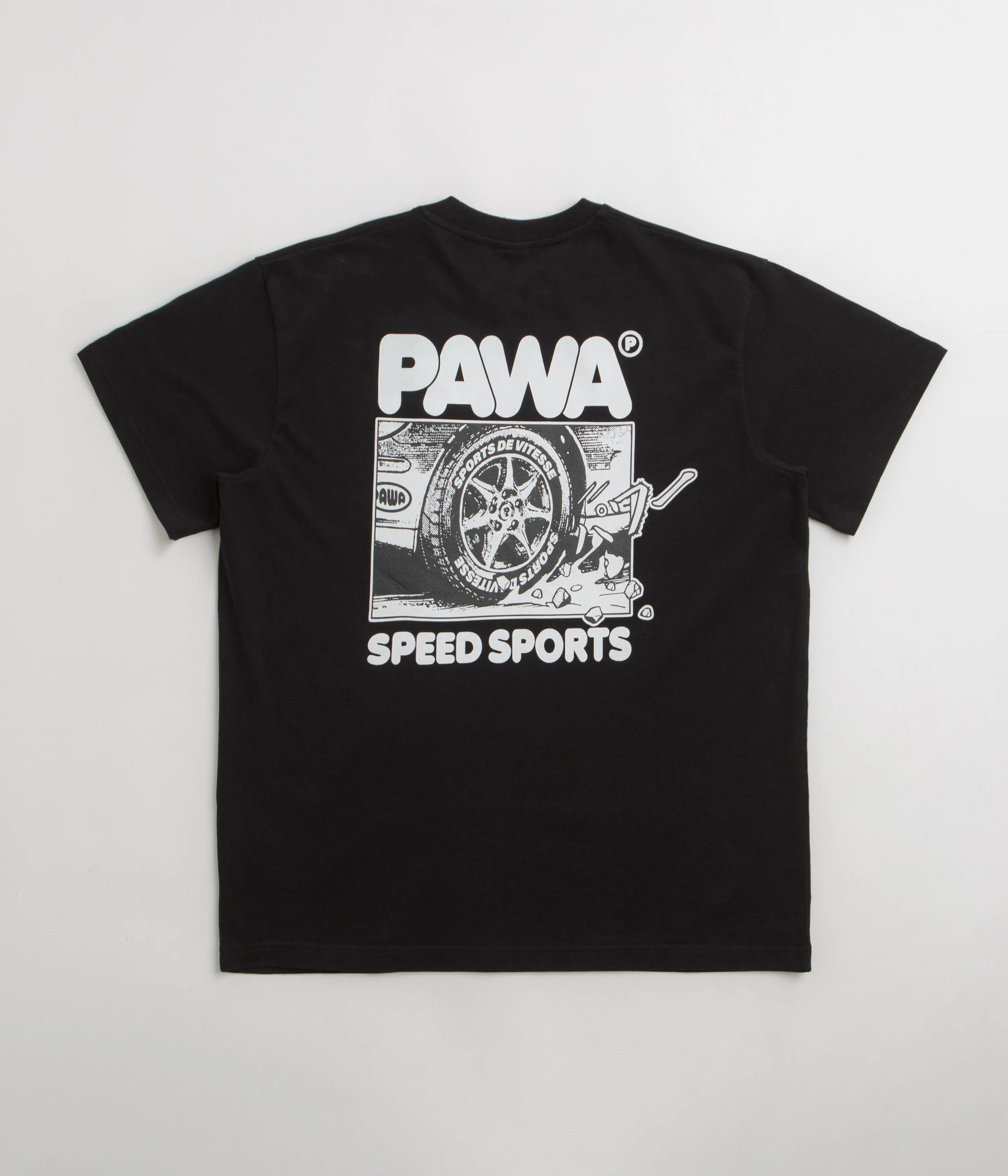 spa event outdoor climate Pawa Speed Sports Burnout T-Shirt - Black