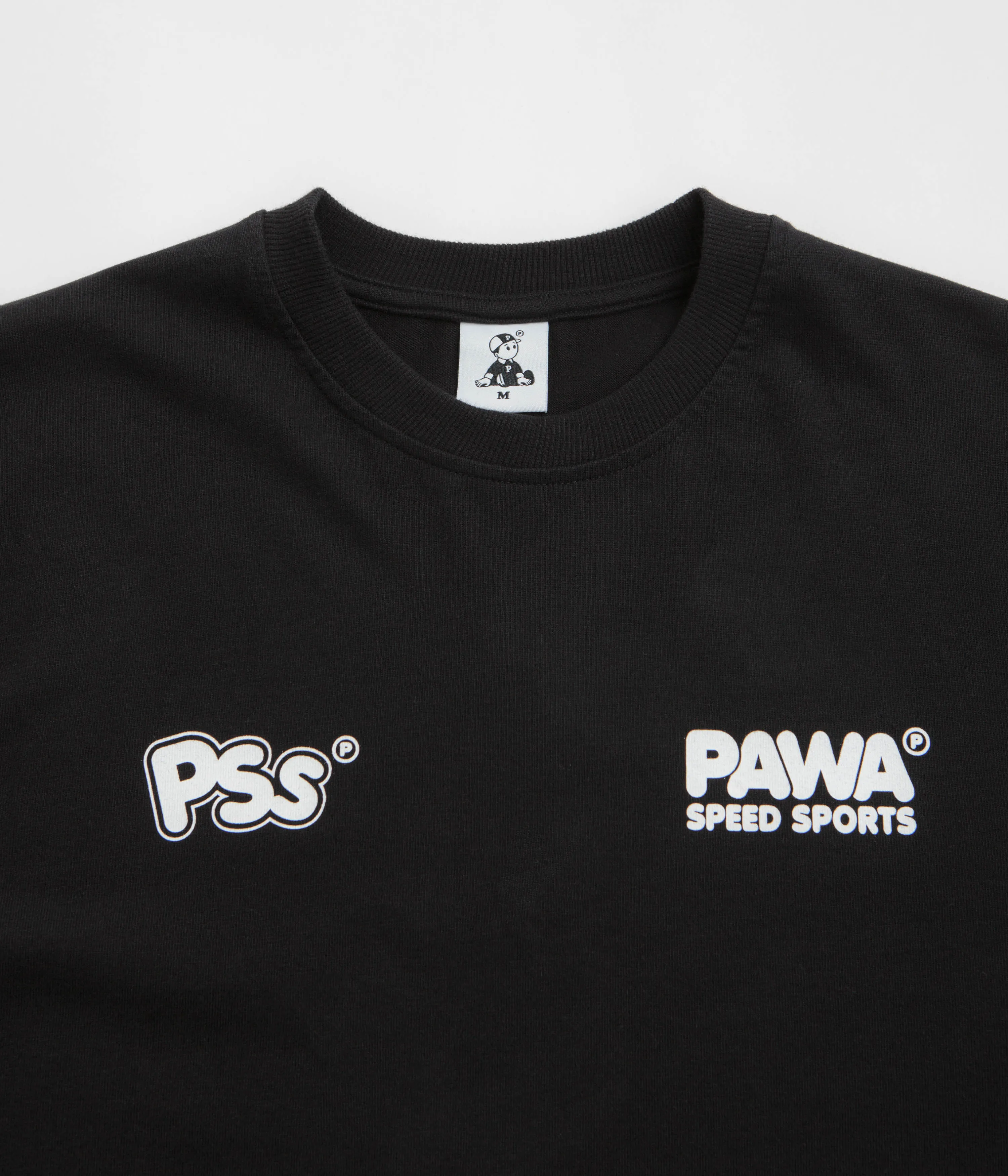 active shorts silhouette short hem Pawa Speed Sports Burnout T-Shirt - Black