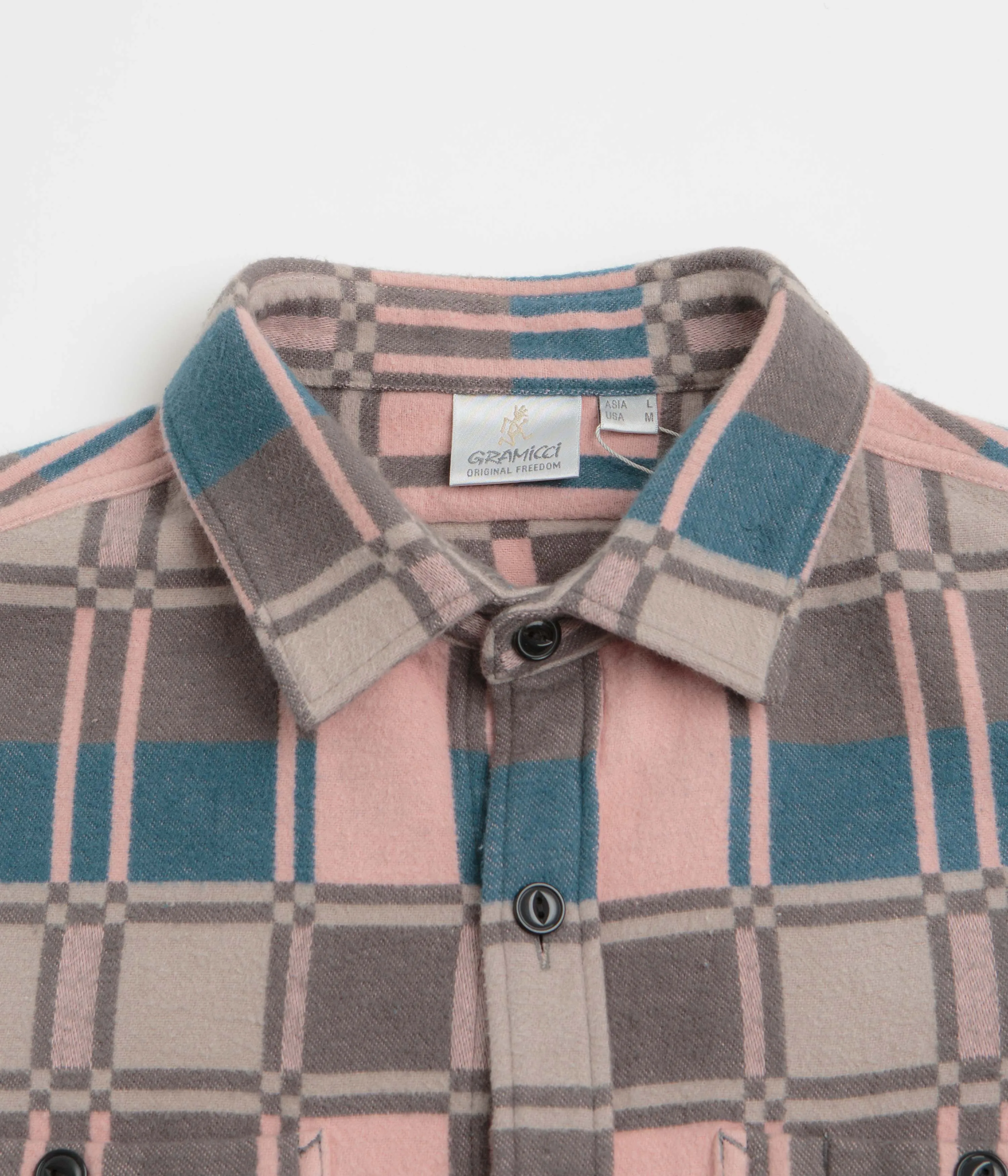 Gramicci Anthony Flannel Shirt - Blush Check Statement Piece Durable Texture