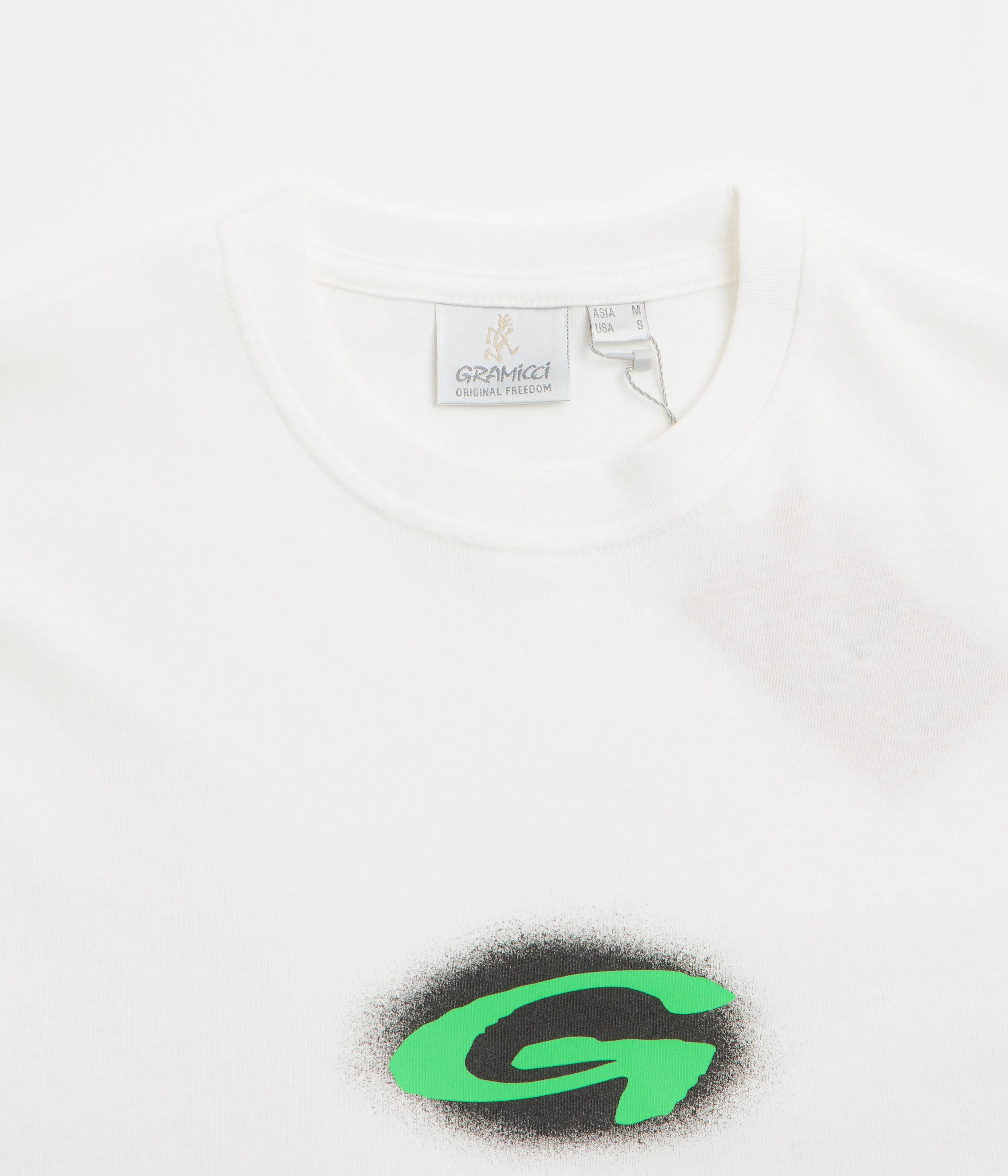 Gramicci G-Blur T-Shirt - White / Green full-length legs American size